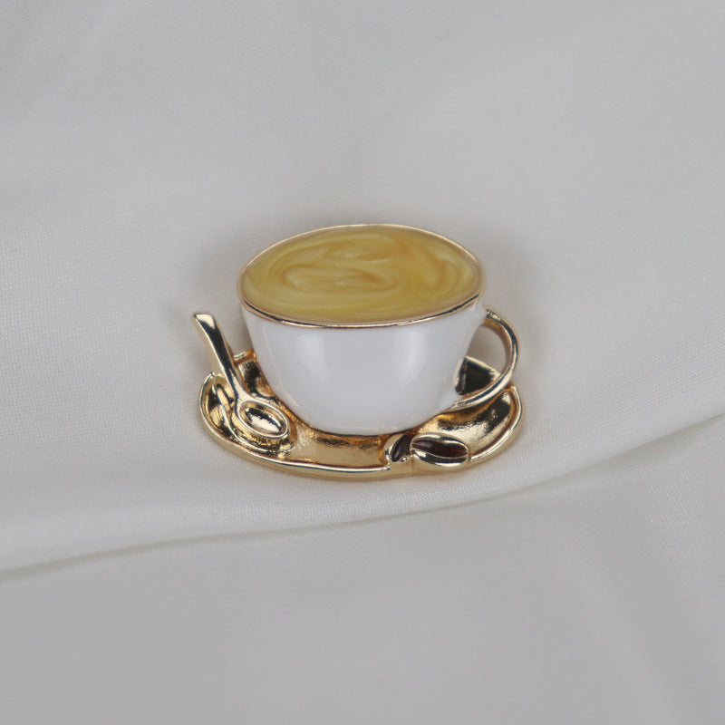Vintage coffee cup brooch