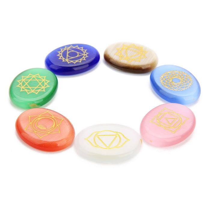 7 Farben Naturstein Chakra nicht-poröse Perlen Patch Armband Halskette handgemachte DIY Accessoires
