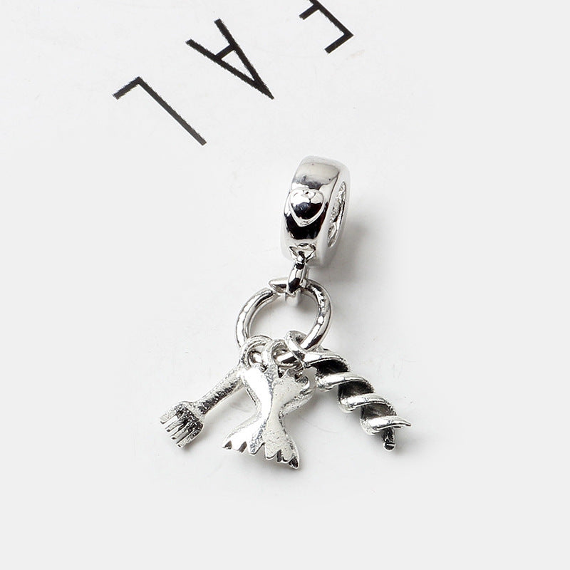 Elegantes accesorios de aleación de plata para tenedores de mesa para comidas compartidas