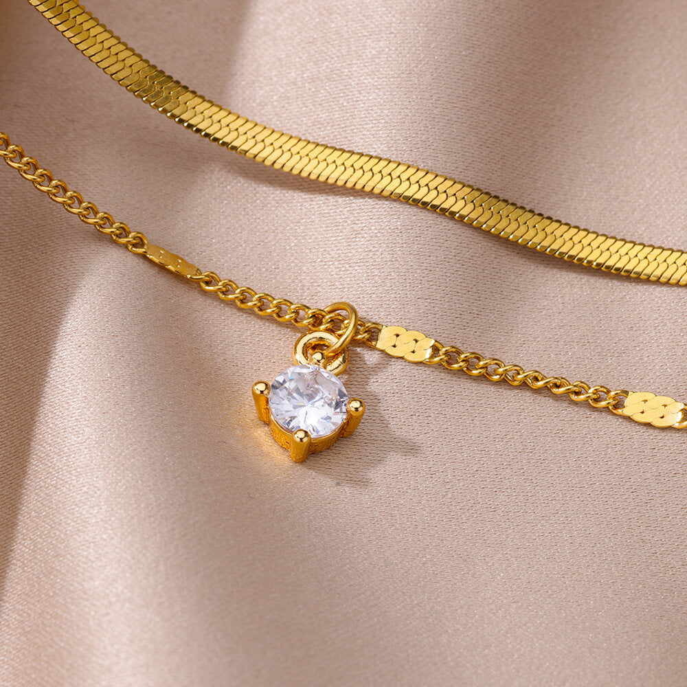 Mode Doppelschicht Schlangenkette Fußkettchen Elegant Strand Edelstahl