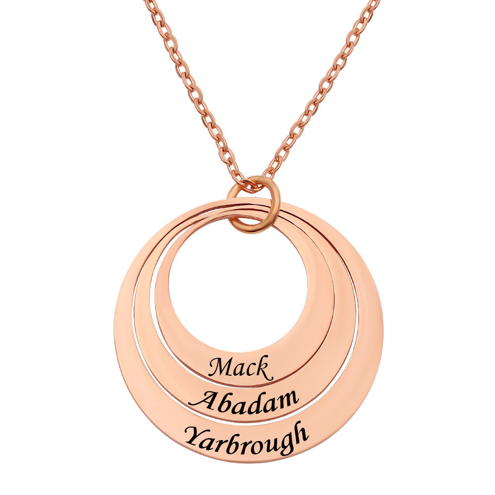 Collar Personalizado con Tres Iniciales de Acero Inoxidable para Nombres