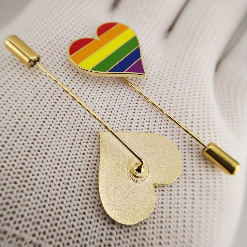 Metal rainbow badge