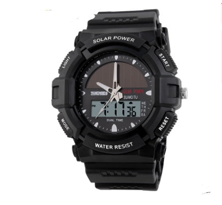Uhr Schönheit Persönlichkeit Solaruhr Mode Elektronische Dual-Display Wasserdichte Outdoor-Sport-Herrenuhr Studenten-Uhr