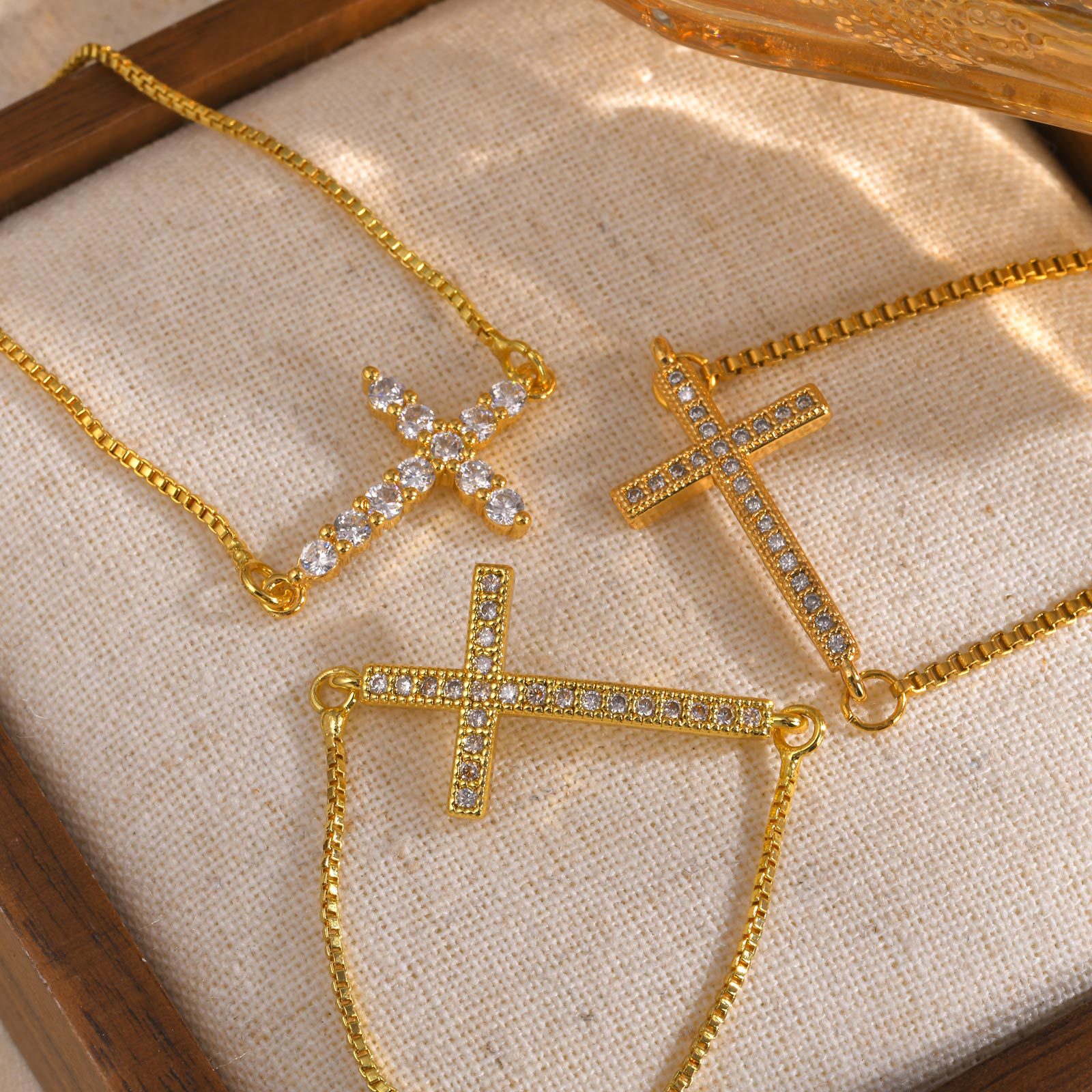 Women's Fashion Zircon Cross Adjustable Bracelet