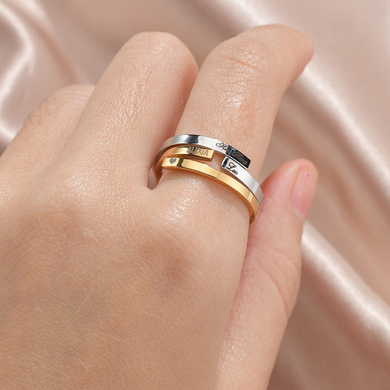 Glänzender schlichter Ring Titanstahlring Damen