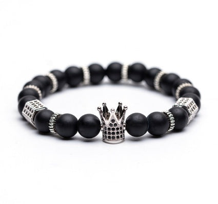 Naturstein Mikro-Krone eingelegtes Kupferarmband weiß Zirkon Armband Perlen Armband Schmuck Handel Stromlieferanten Beschaffung