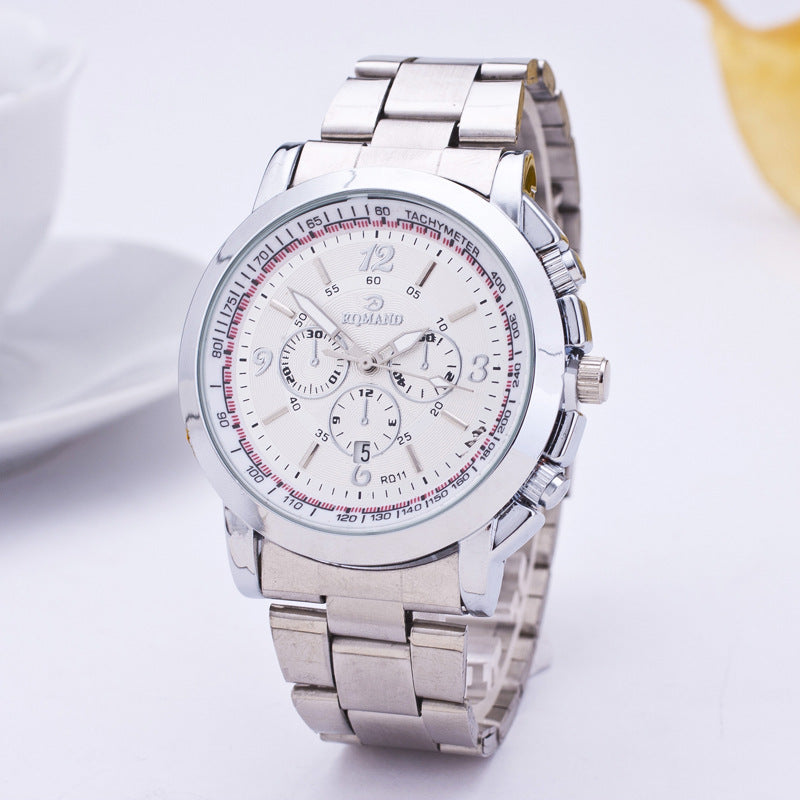Reloj deportivo y casual con correa de acero de alta calidad, esfera de malla con incrustaciones de diamantes y escala de personalidad