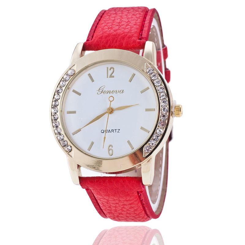 Reloj de cuarzo de diamantes Geneva para mujer