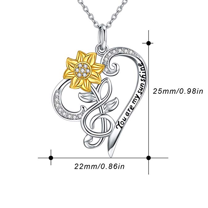 Collar de Girasol de Plata de Ley 925