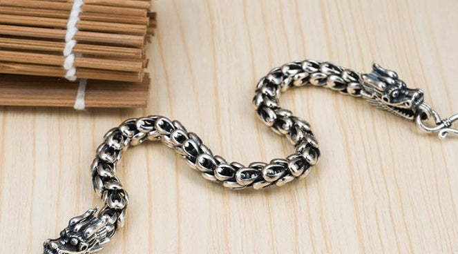 S925 Silber, kühnes, dominantes Herren-Hahnarmband