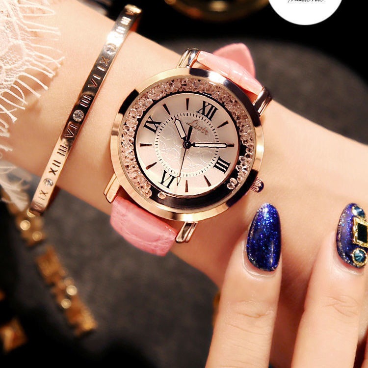Reloj de cuarzo retro para mujer, con correa de diamantes de imitación, de moda coreana, para estudiante