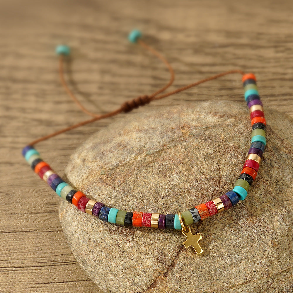 Emperor Stone Spacer Beads Beaded Weave Bracelet