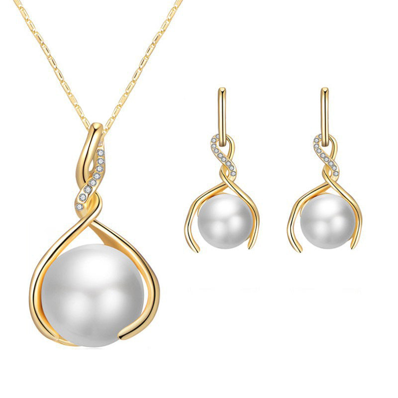 Koreanische Mode Temperament Schmuck Perlenohrring-Set
