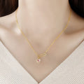 Collar de pin con forma de corazón de diamantes de imitación Diseño de interés especial Exquisita cadena de clavícula de lujo ligero de alta calidad