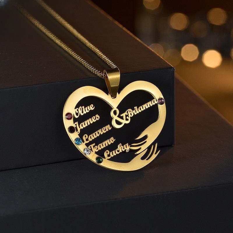 Stainless Steel English Alphabet Heart Set Zircon Pendant Personality Diy Name Necklace