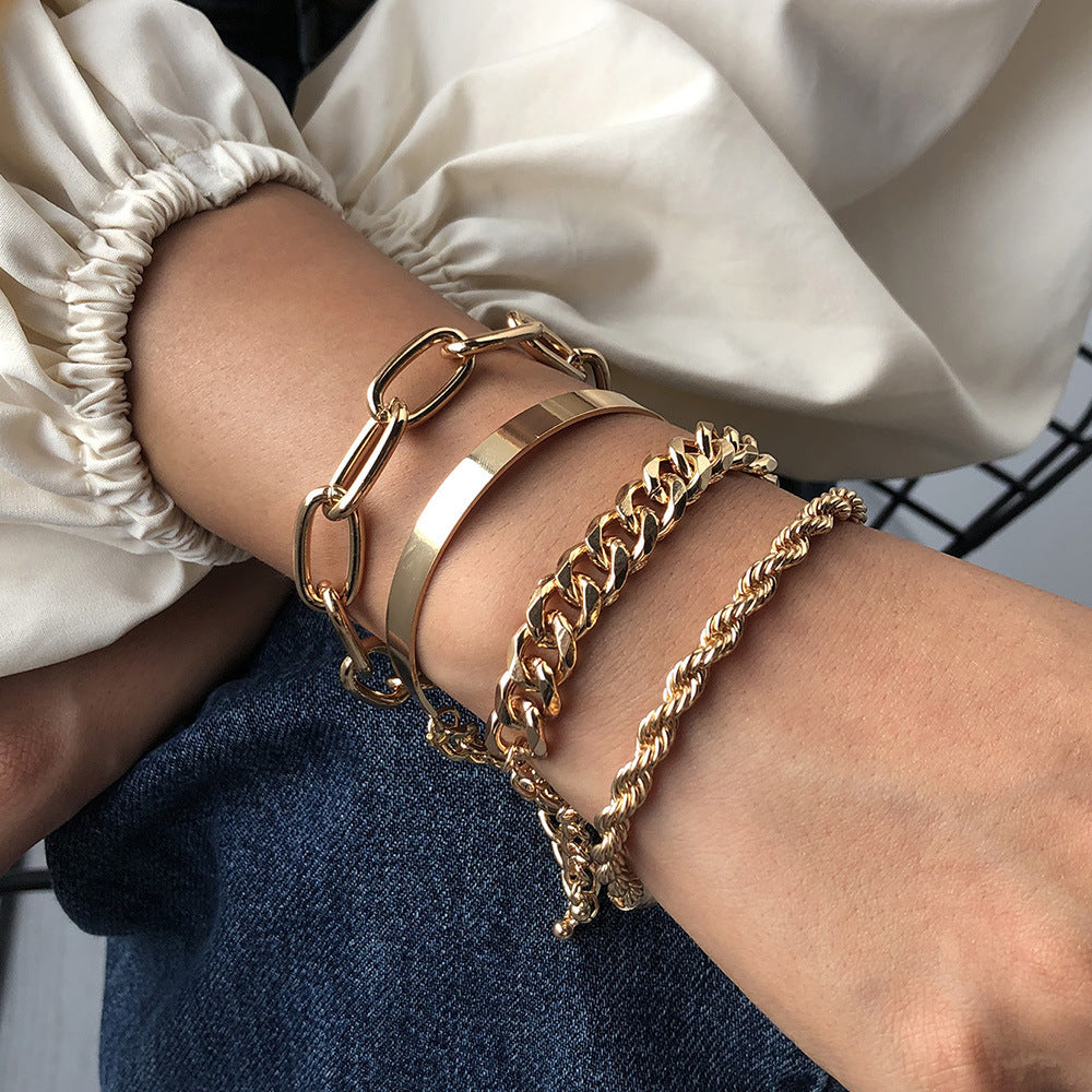 Pulsera de aleación de cadena gruesa