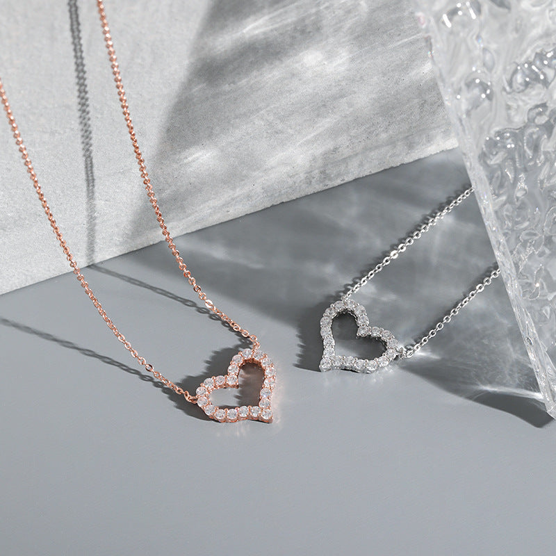 Collar con corazón de melocotón japonés a juego, oro rosa, estilo sencillo, moda exquisita, para mujer