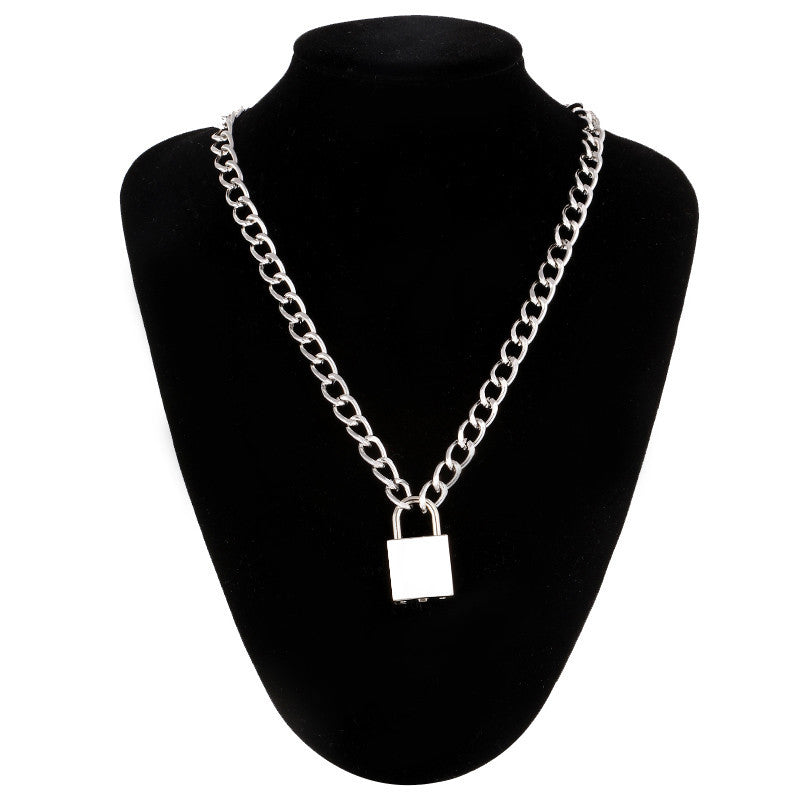 Punk Ketten Schloss Anhänger Halskette Frauen Männer Hip Hop Schmuck