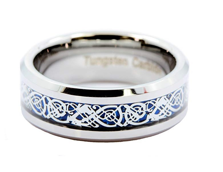 Keltischer Ring aus Silber und Wolfram