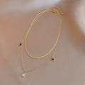 Pentagram Shell 14k Gold Collarbone Necklace Women