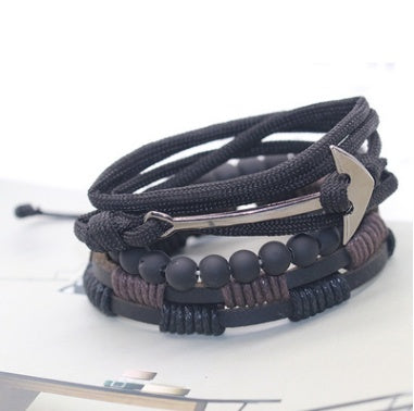 Pulseras y brazaletes de cuero con cuentas de moda
