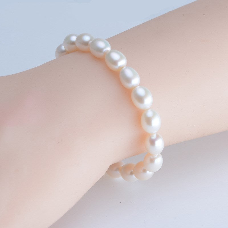 Pulsera de perlas en forma de arroz