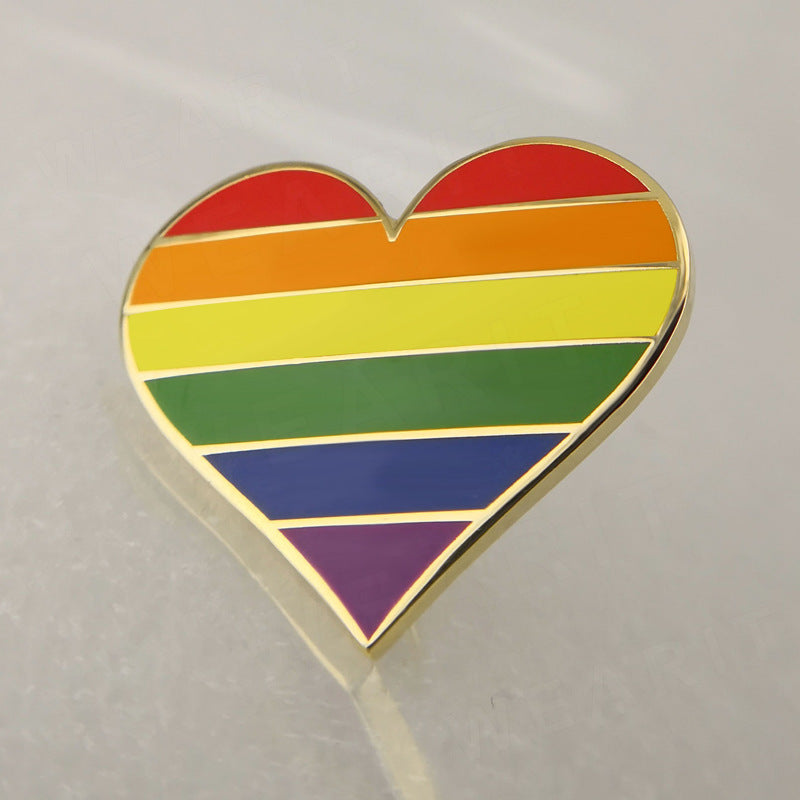 Metal rainbow badge