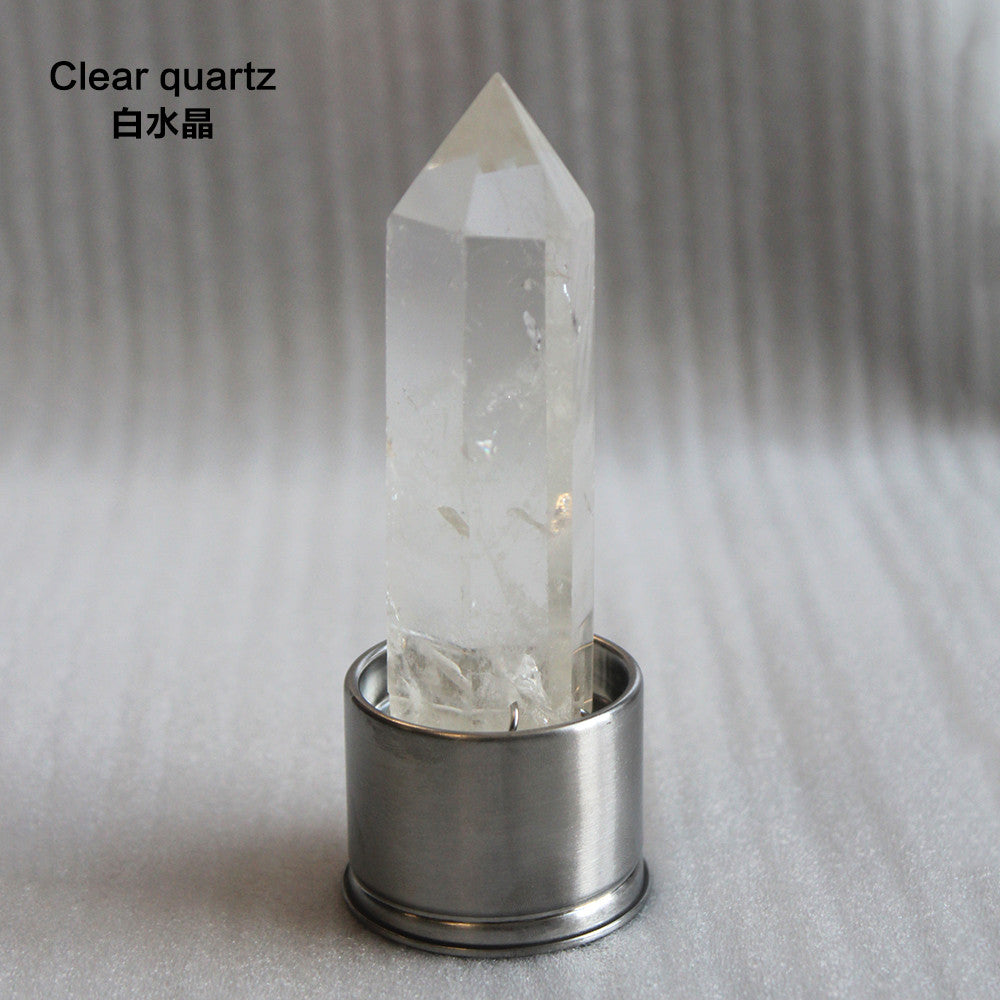 Naturkristallsäulenstein Quarz aus verschiedenen Materialien Zauberstab heilt Energiesteinpunkt Wasserbecher Flasche Ornament Ersatz