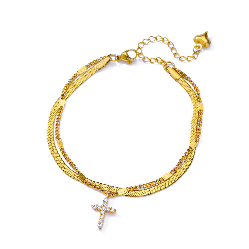 Mode Doppelschicht Schlangenkette Fußkettchen Elegant Strand Edelstahl