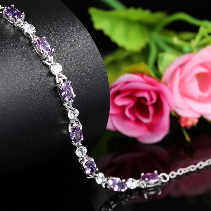 Pulsera de plata con amatista