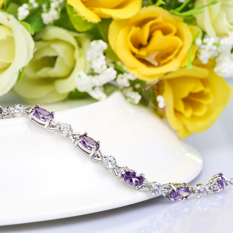Pulsera de plata con amatista