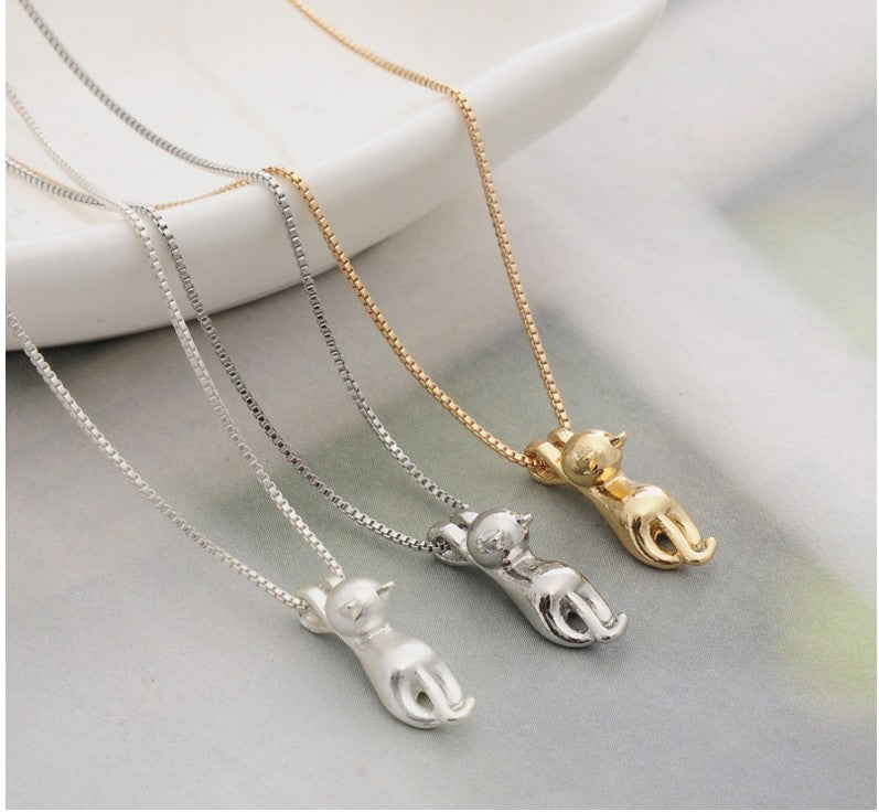Niedliches Katzen-Schmuckset - Ring - Ohrringe - Halskette