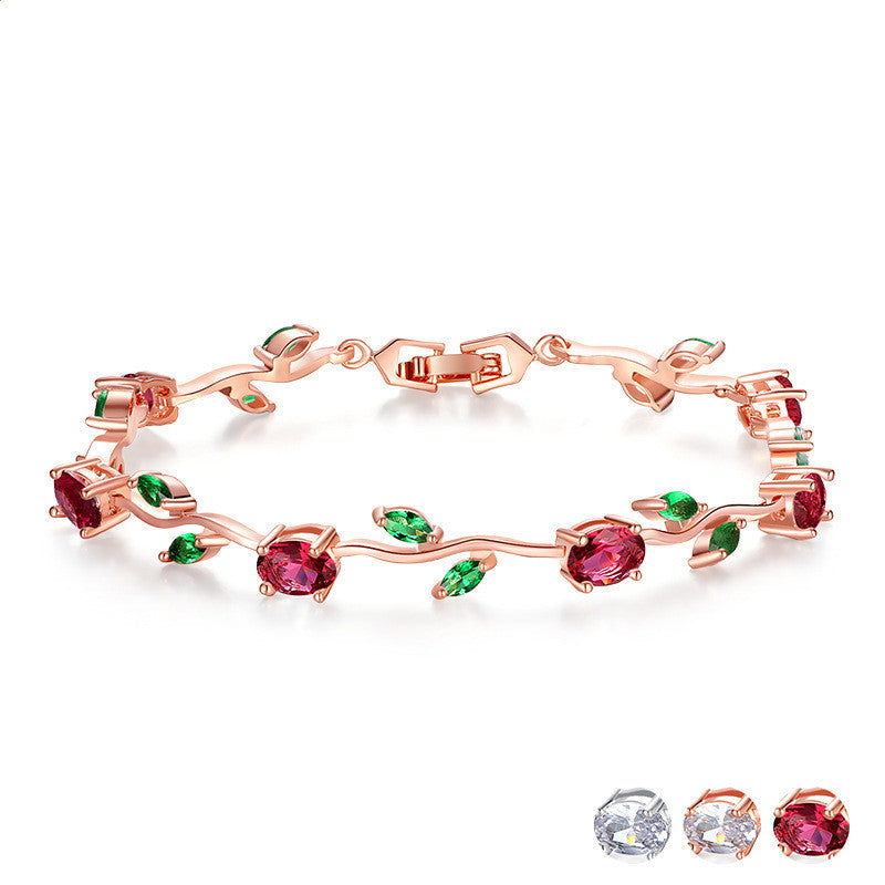 Pulsera de cristal chapado para mujer