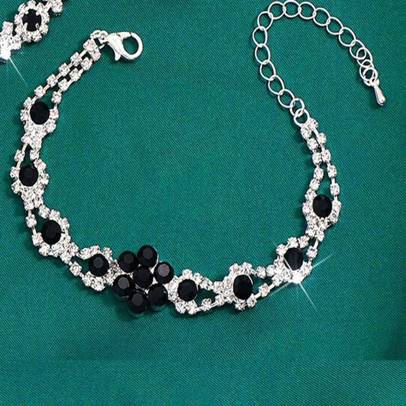 Hochwertiger Kristall-Edelstein Damen Wassertropfen Halskette Ohrstecker Armband Ring