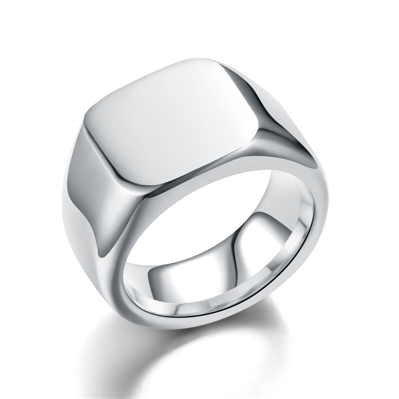 Vintage Edelstahl Glattgesicht-Ring Schmuck Party Geschenk