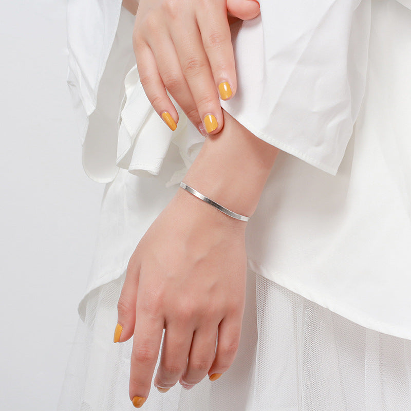 Armband S925 Sterlingsilber Flache Schlangenkette