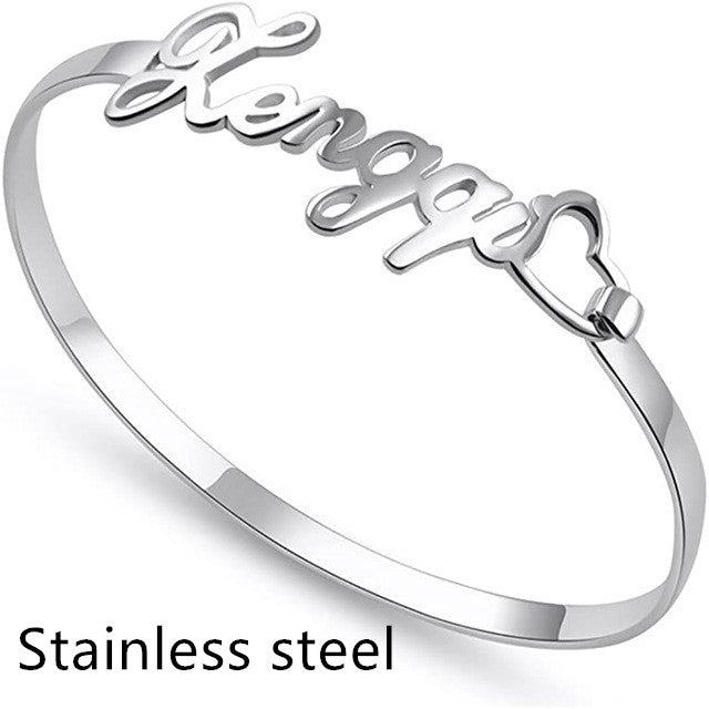 Pulsera con Nombre Personalizado Brazaletes Personalizados de Acero Inoxidable