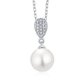 Damenmode Halskette aus Sterlingsilber mit Zirkonia und Perle