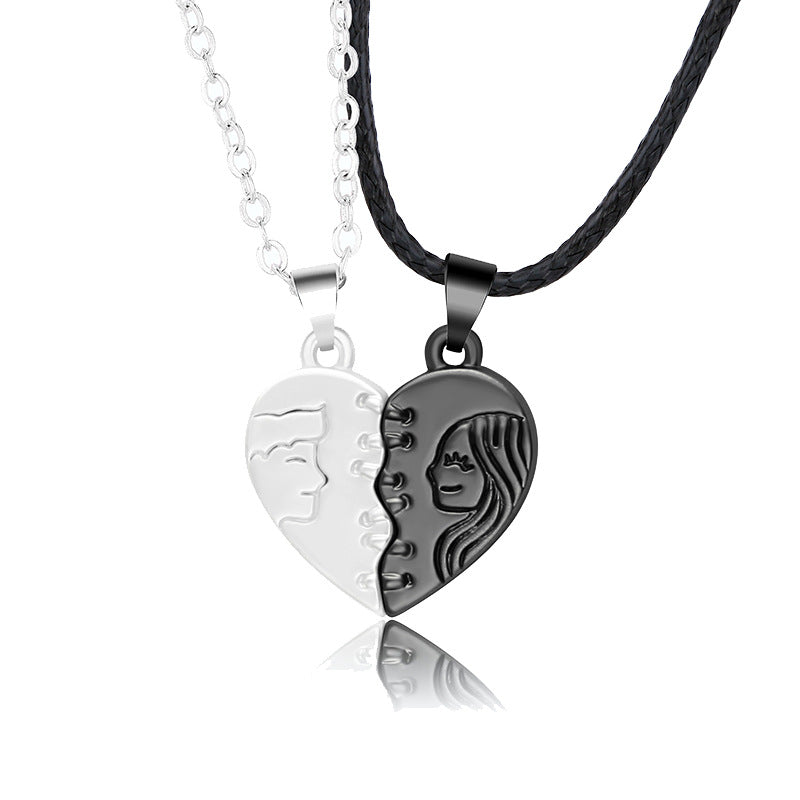 Palm Couple Necklace Magnet Attracts Handshake Clavicle Chain Necklace