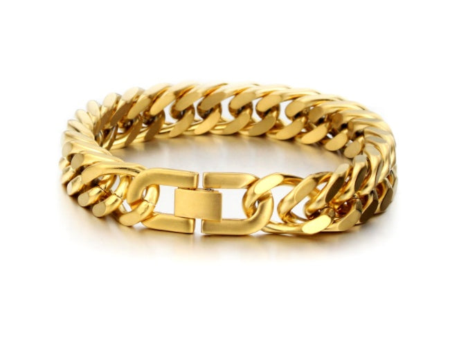 Pulsera de doble hebilla de acero de titanio