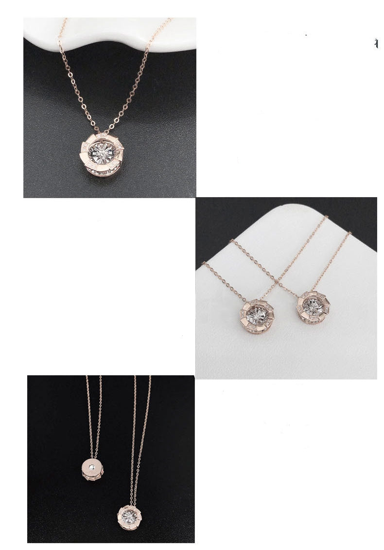 Roségold Pulsierendes Herz Diamant-Anhänger Schlüsselbeinkette
