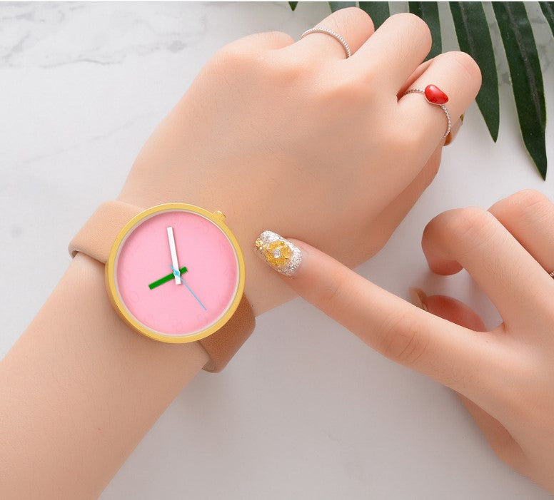 Frauen Uhr Grau Kontrast Leder Quarzuhr Frauen Uhren Liebhaber Unisex Casual Damen Armbanduhr Uhr Relogio Feminino