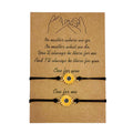 Herzförmige Sonnenblumen-Wachsschnur, handgewebtes Paar-Freundschaftskartenarmband