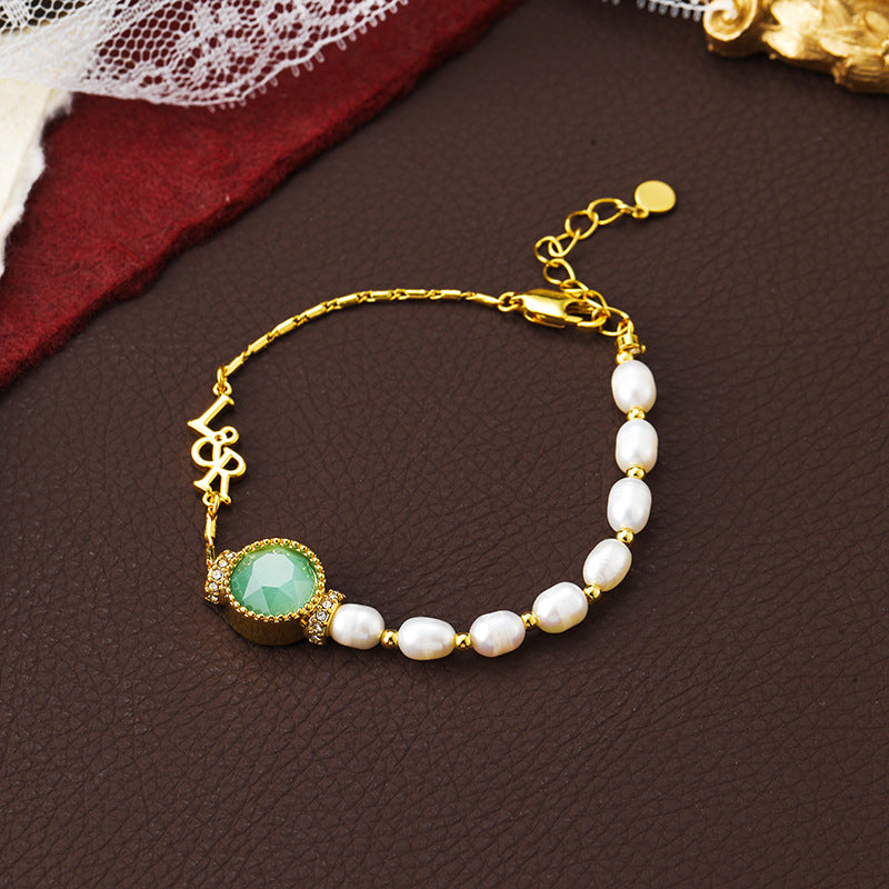 Schlichtes Temperament Öltröpfchenglasur Blumen Schmetterling Perlenarmband
