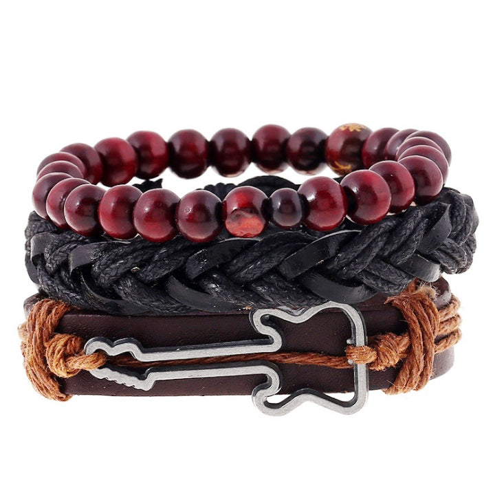 Pulseras y brazaletes de cuero con cuentas de moda