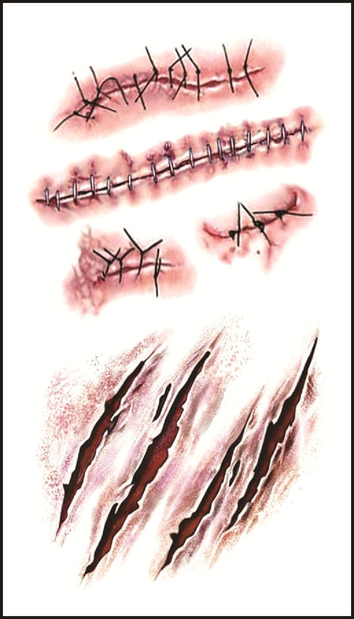 Pegatina de tatuaje de herida de Halloween