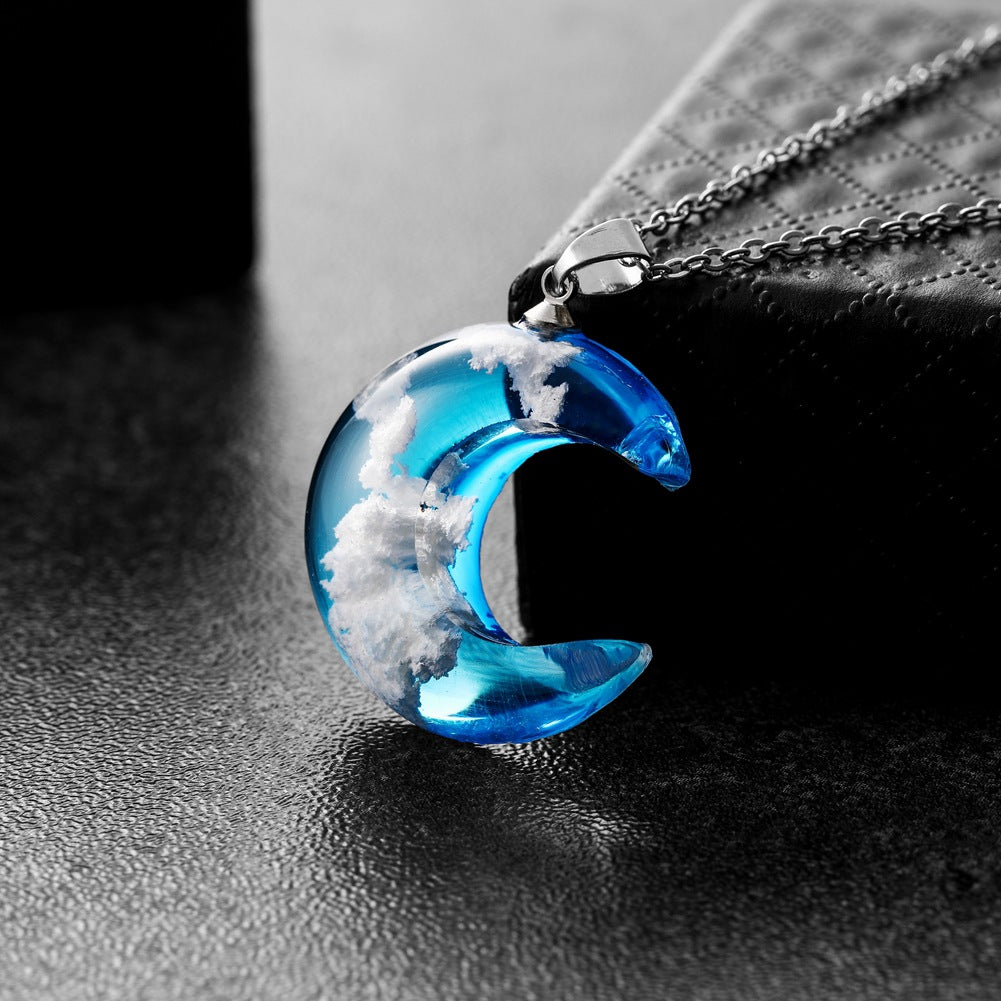 Cadena de clavícula Baiyun con colgante de resina y gema de tiempo