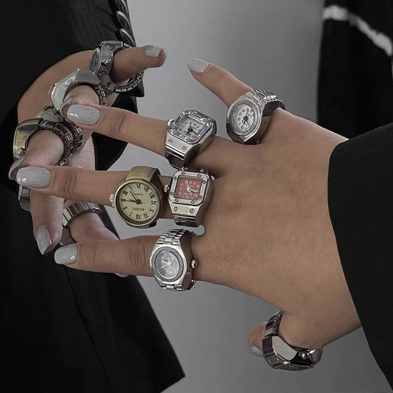 Vintage Paar Uhren Paar Stil Einfache Ringe