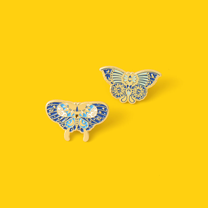 Broche de Aleación con Forma de Mariposa, Joyería Personalizada Azul