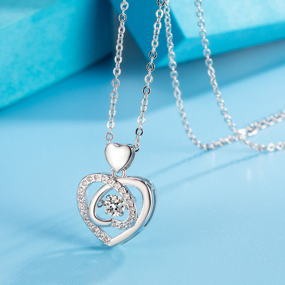 Collar Corazón Latente para Mujer, Día de San Valentín Chino